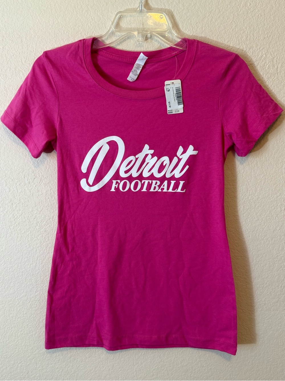Hot Pink Woman’s Detroit Football Short Sleeve Tee Size Small by Ideal T